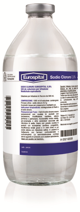 SODIO CLORURO EUROS*0,9% 500ML - Farmacia Mortise