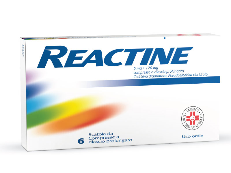 REACTINE*6CPR 5MG+120MG RP - Farmacia Mortise