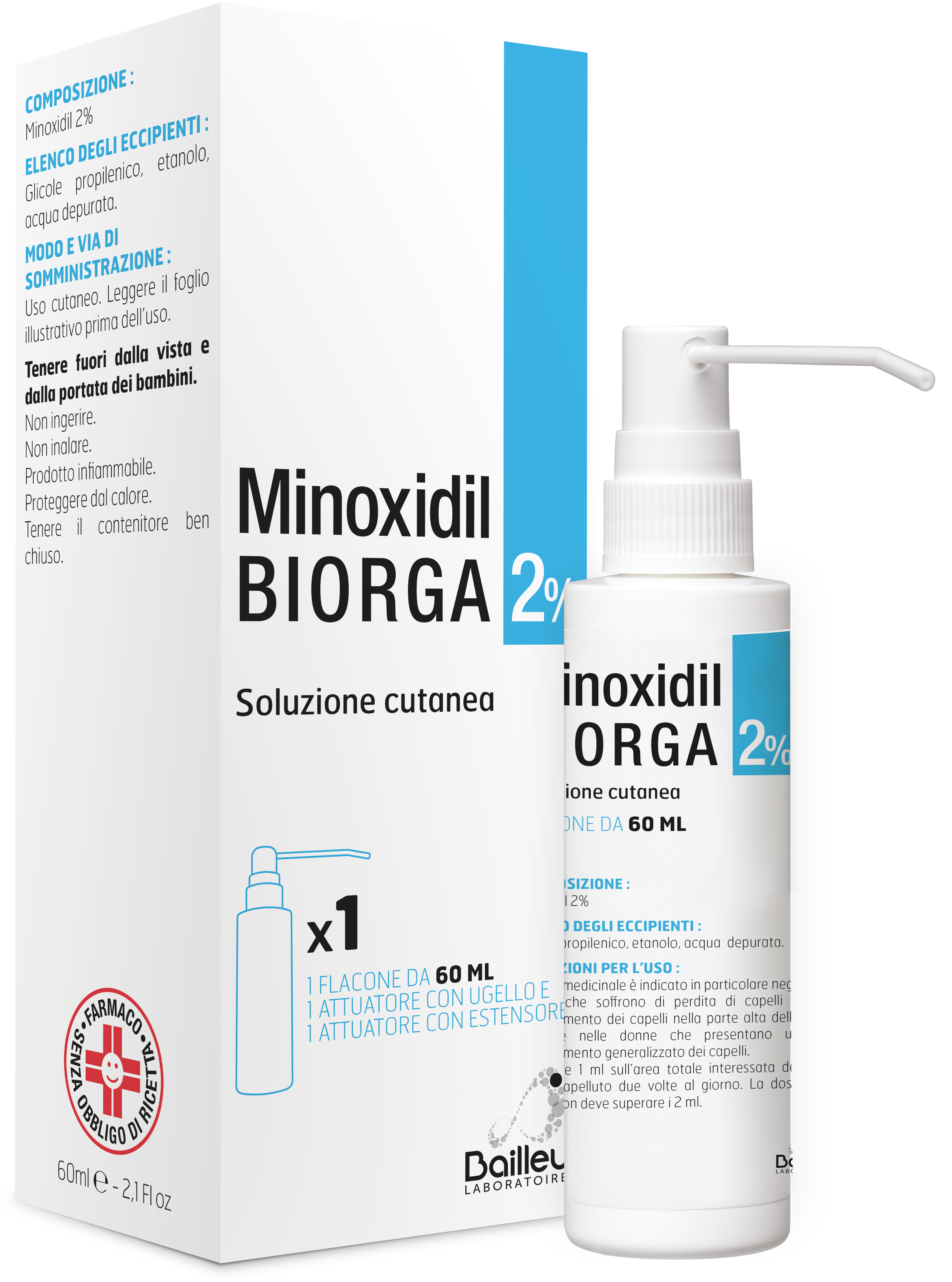 MINOXIDIL BIORGA*SOL CUT60ML2% - Farmacia Mortise