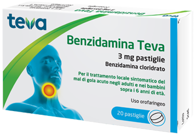 BENZIDAMINA TEVA*20PASTL 3MG - Farmacia Mortise