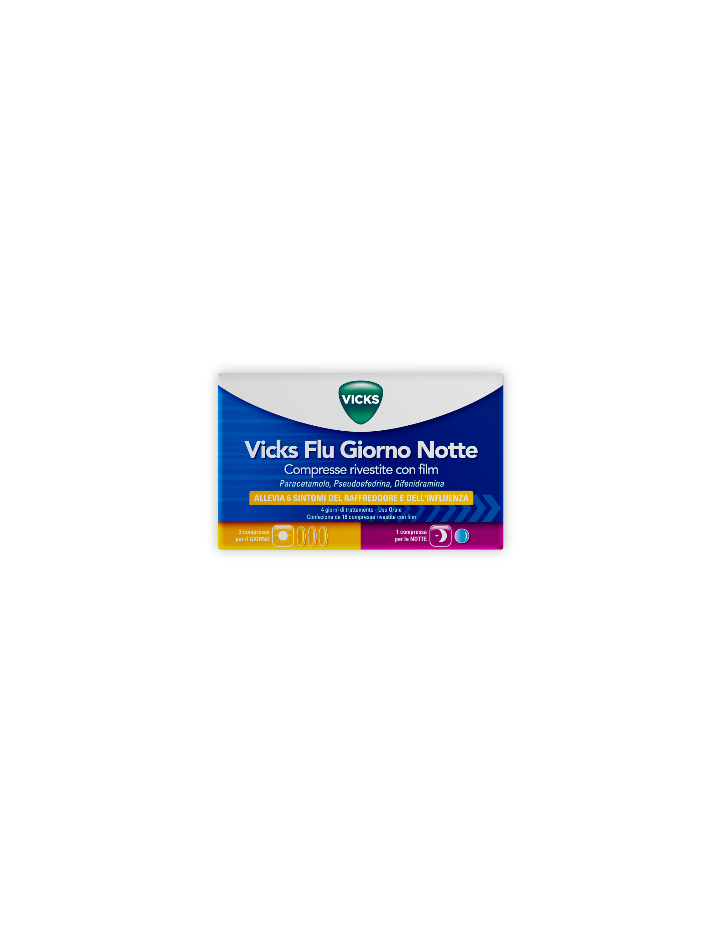 VICKS FLU GIORNO NOTTE*12+4CPR - Farmacia Mortise