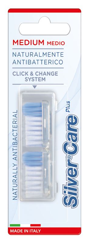 SILVERCARE SPAZZOLINO MEDIO RICAMBI 2 PEZZI - Farmacia Mortise