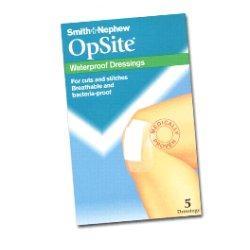 MEDICAZIONE POST OPERATORIA ADESIVA STERILE IN POLIURETANO SEMI PERMEABILE TRASPARENTE CON TAMPONE A BASSA ADERENZA OPSITE POST OP 6,5X5CM 5 PEZZI - Farmacia Mortise