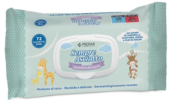 SALVIETTINE UMIDIFICATE SEMPRE ASCIUTTO 72 PEZZI PROFAR - Farmacia Mortise