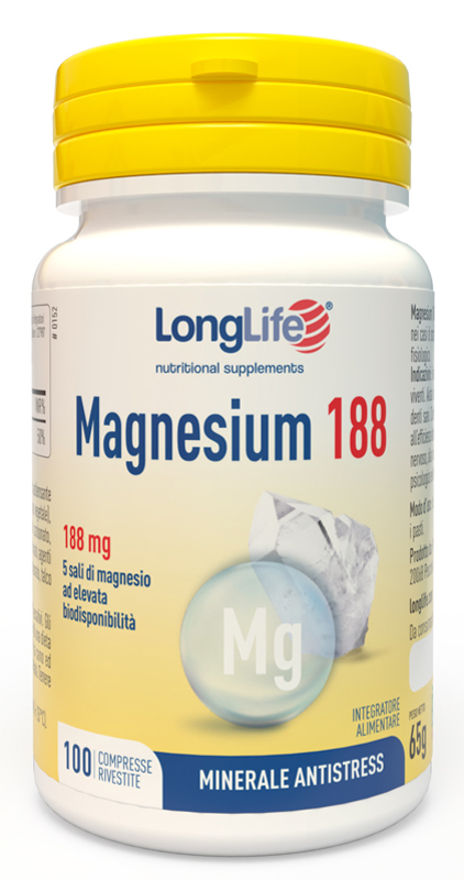 LONGLIFE MAGNESIUM 188 100 COMPRESSE RIVESTITE DA 6,5 G - Farmacia Mortise