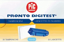 LANCETTE PUNGIDITO PIC DIGITEST GAUGE 28 25 PEZZI + 25 TAMPONCINI ASSORBENTI - Farmacia Mortise