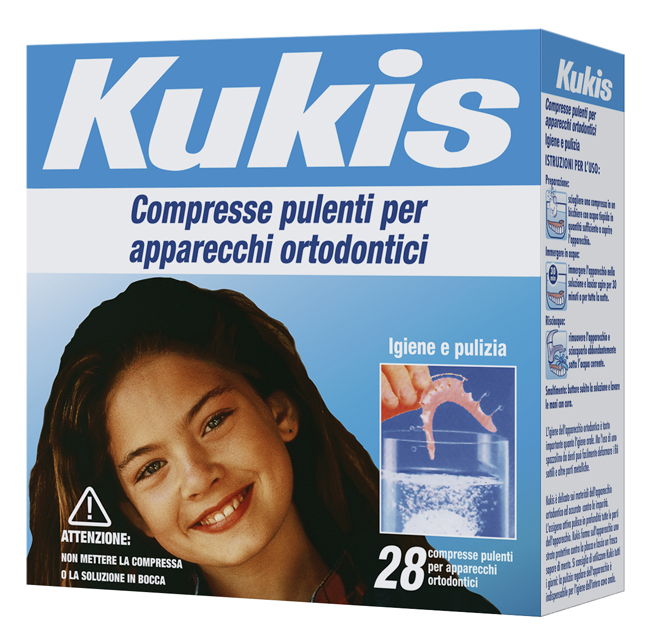 KUKIS CLEANSER 28 COMPRESSE PER PULIZIA APPARECCHI ORTODONTICI - Farmacia Mortise