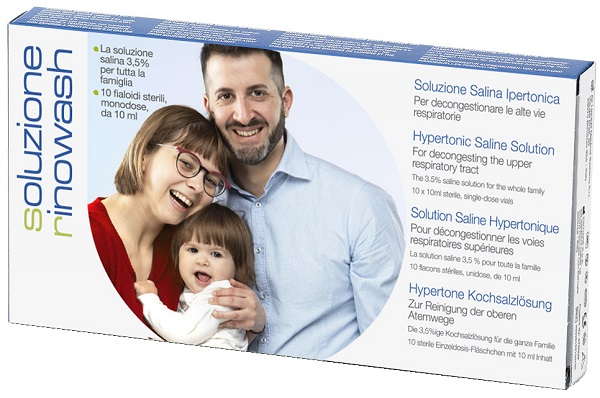 RINOWASH SOLUZIONE SALINA IPERTONICA PER PULIZIA NASO 10 FIALE RICHIUDIBILI X 10 ML - Farmacia Mortise
