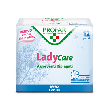 LADYCARE ASSORBENTI NOTTE ALI 12 PEZZI PROFAR - Farmacia Mortise
