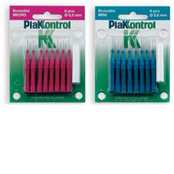 PLAKKONTROL SCOVOLINO MICRO 0,5 MM 8 PEZZI + MANICO - Farmacia Mortise
