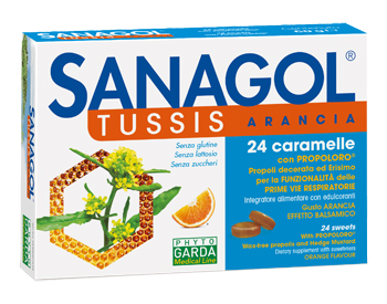 SANAGOL TUSSIS ARANCIA 24 CARAMELLE - Farmacia Mortise