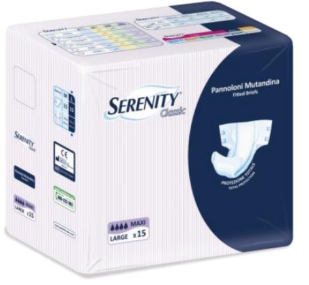 PANNOLONE PER INCONTINENZA A MUTANDINA SERENITY CLASSIC FORMATO MAXI TAGLIA LARGE 15 PEZZI - Farmacia Mortise