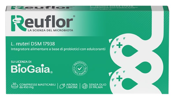 REUFLOR 10 COMPRESSE MASTICABILI AROMA LIMONE - Farmacia Mortise