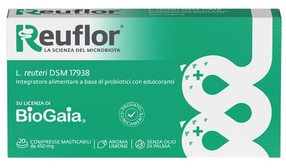 REUFLOR 20 COMPRESSE MASTICABILI AROMA LIMONE - Farmacia Mortise