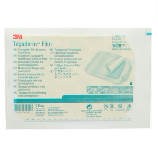 MEDICAZIONE IN PELLICOLA TRASPARENTE IMPERMEABILE TEGADERM CON SISTEMA DI APPLICAZIONE A CORNICE MISURA 15X20 CM 10 PEZZI - Farmacia Mortise