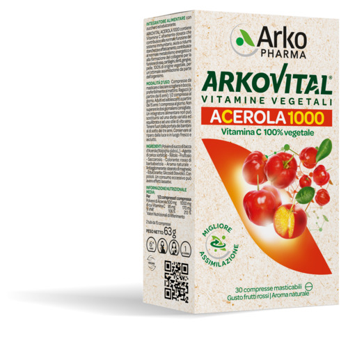 ARKOVITAL ACEROLA 1000 30 COMPRESSE MASTICABILI - Farmacia Mortise