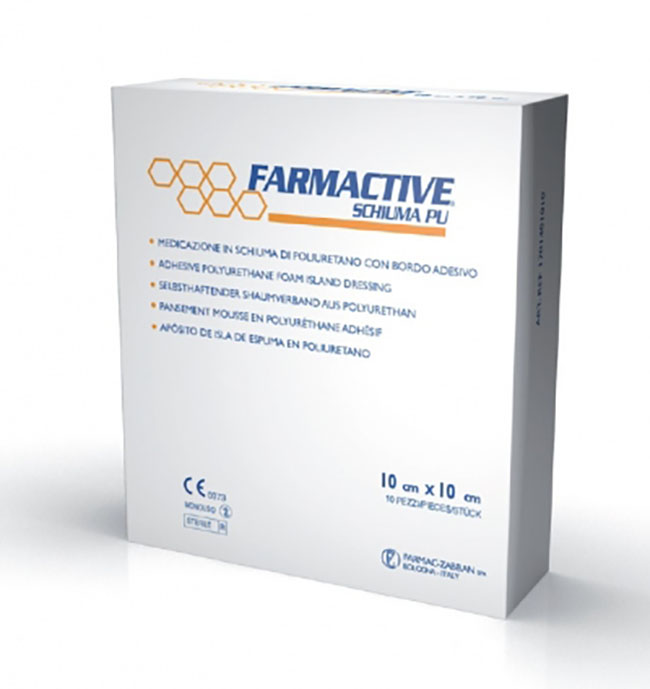 CEROTTO FARMACTIVE SCHIUMA IN POLIURETANO 10X10 CM 10 PEZZI - Farmacia Mortise