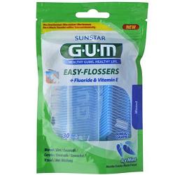 GUM EASY FLOSSERS FILO INTERDENTALE CON FORCELLA 30 PEZZI - Farmacia Mortise