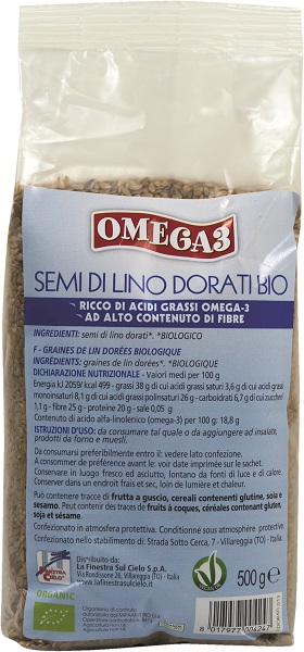 LA FINESTRA SUL CIELO SEMI DI LINO DORATI 500 G - Farmacia Mortise
