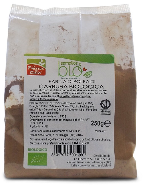 POLPA DI CARRUBA FARINA BIO 250 G - Farmacia Mortise