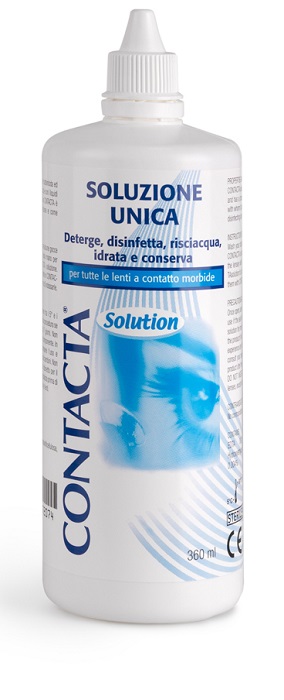 SOLUZIONE UNICA ISOTONICA PER LENTI A CONTATTO CONTACTA DA 360 ML - Farmacia Mortise