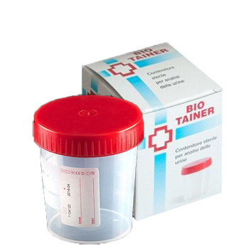 CONTENITORE PER URINA BIO TAINER GRADUATO CON SUPERFICIE DI SCRITTURA CON TAPPO A VITE CAPACITA' 120ML 1 PEZZO - Farmacia Mortise