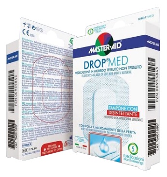 MEDICAZIONE COMPRESSA AUTOADESIVA DERMOATTIVA IPOALLERGENICA AERATA MASTER-AID DROP MED 10,5X15 5 PEZZI - Farmacia Mortise