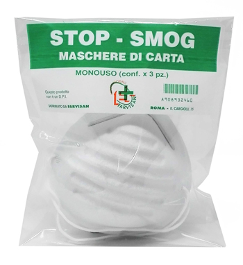 MASCHERE DI CARTA STOP-SMOG MONOUSO 3 PEZZI - Farmacia Mortise