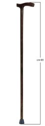 BASTONE IMPUGNATURA ANATOMICA UOMO LEGNO LUCIDO SCURO - Farmacia Mortise