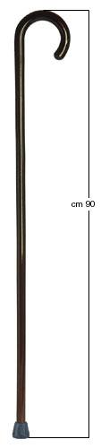 BASTONE IMPUGNATURA CURVA LEGNO LUCIDO SCURO - Farmacia Mortise