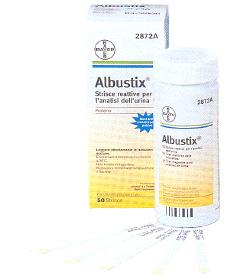 STRISCIA REATTIVA ALBUSTIX PER RICERCA DELLE PROTEINE NELLE URINE 50 PEZZI CODICE ARTICOLO 2872C - Farmacia Mortise