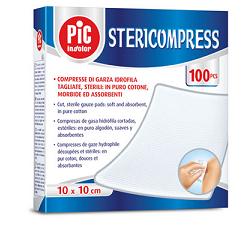 GARZA COMPRESSA IDROFILA PIC STERICOMPRESS 10X10 CM 4 BUSTE  25 PEZZI - Farmacia Mortise