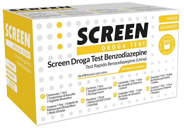 SCREEN DROGA TEST BENZODIAZEPINE TEST ANTIDROGA CON CONTENITORE URINA - Farmacia Mortise