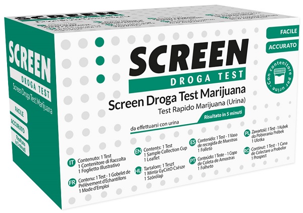 SCREEN DROGA TEST MARIJUANA TEST ANTIDROGA CON CONTENITORE URINA - Farmacia Mortise