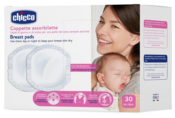 CHICCO COPPETTA ASSORBILATTE ANTIBATTERICA 30 PEZZI - Farmacia Mortise