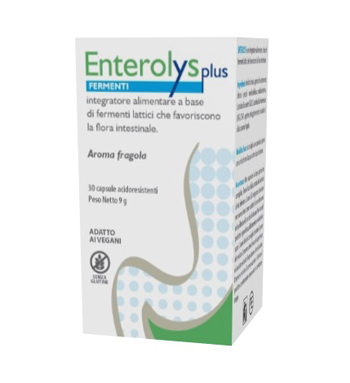 ENTEROLYS PLUS 30 CAPSULE ACIDORESISTENTI AROMA FRAGOLA - Farmacia Mortise