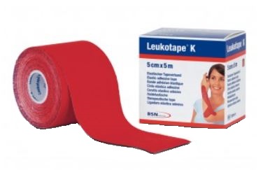 BENDA ADESIVA LEUKOTAPE K PER TAPING FISIOTERAPICO LARGHEZZA 5 CM LUNGHEZZA 5 M COLORE ROSSO IN ROTOLO - Farmacia Mortise