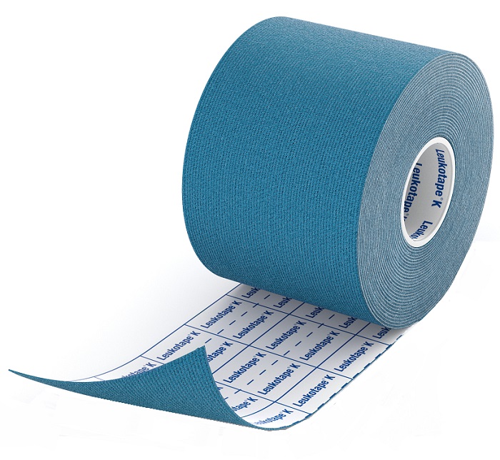 BENDA ADESIVA LEUKOTAPE K PER TAPING FISIOTERAPICO LARGHEZZA 5 CM LUNGHEZZA 5 M COLORE BLU IN ROTOLO - Farmacia Mortise