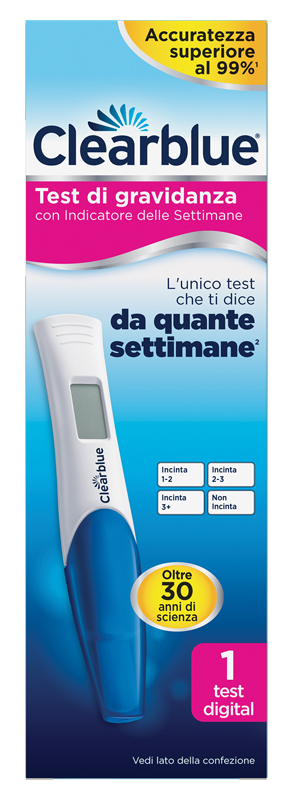 TEST DI GRAVIDANZA CLEARBLUE CON INDICATORE DELLE SETTIMANE 1 PEZZO - Farmacia Mortise