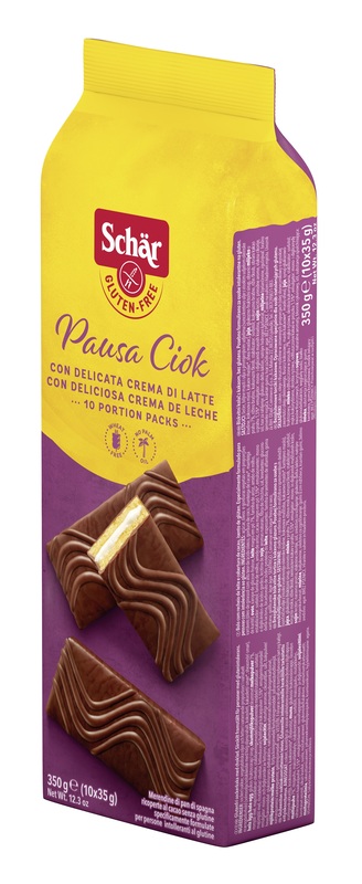 SCHAR PAUSA CIOK MERENDINE DI PAN DI SPAGNA CON CREMA DI LATTE 10 PEZZI DA 35 G - Farmacia Mortise