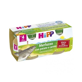 HIPP OMOGENEIZZATO MERLUZZO CAROTE PATATE 2X80 G - Farmacia Mortise