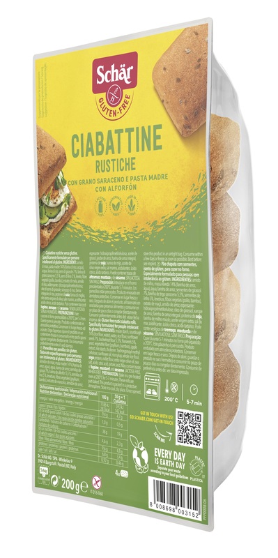 SCHAR CIABATTINE RUSTICHE SENZA LATTOSIO 200 G - Farmacia Mortise