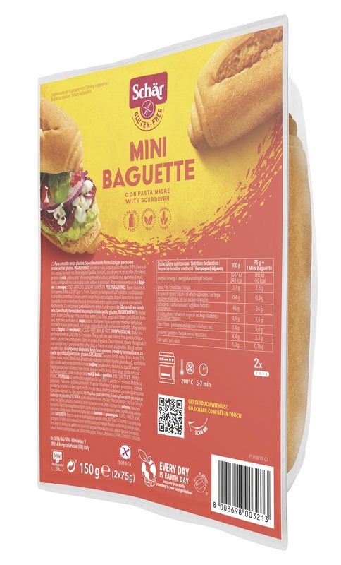 SCHAR MINI BAGUETTE SENZA LATTOSIO 2 X 75 G - Farmacia Mortise