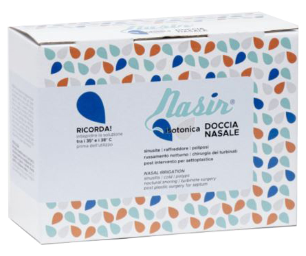 NASIR DOCCIA NASALE CON SOLUZIONE FISIOLOGICA ISOTONICA 10 SACCHE 250 ML + 1 BLISTER - Farmacia Mortise