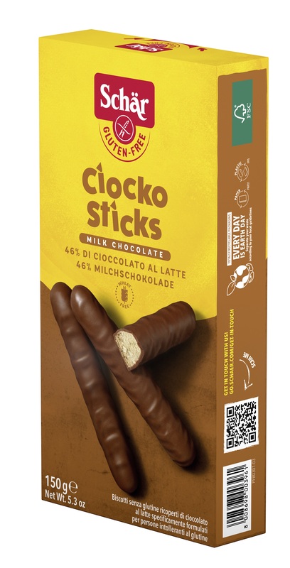 SCHAR CIOCKO STICK RICOPERTI DI CIOCCOLATO AL LATTE 150 G - Farmacia Mortise