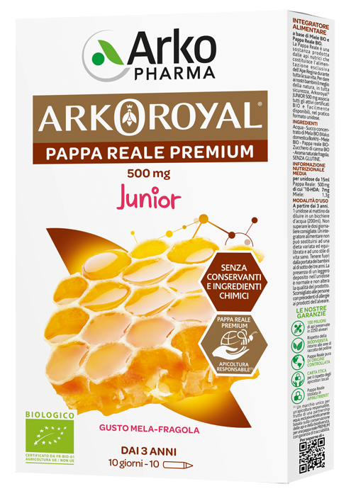 ARKOROYAL PAPPA REALE BIOLOGICA 500 MG 10 UNICA DOSE - Farmacia Mortise