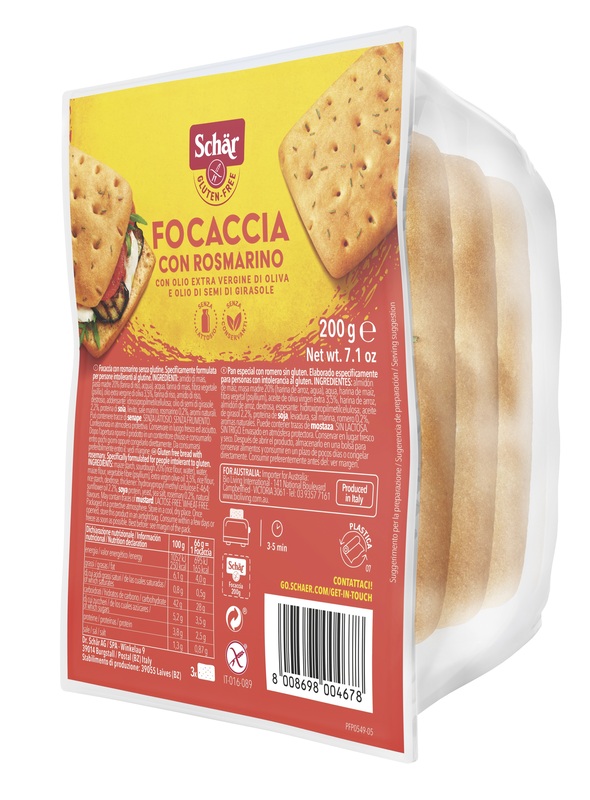 SCHAR FOCACCIA CON ROSMARINO SENZA LATTOSIO 200 G - Farmacia Mortise