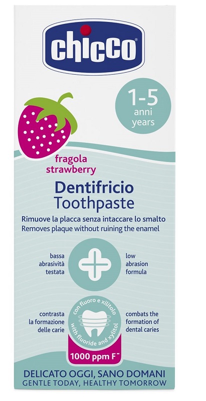 CHICCO DENTIFRICIO FRAGOLA 50 ML 12M+ CON FLUORO - Farmacia Mortise