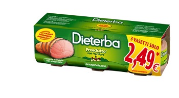 DIETERBA OMOGENEIZZATO PROSCIUTTO 3 PEZZI 80 G - Farmacia Mortise