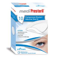 GARZA COMPRESSA OCULARE MEDIPRESTERIL ADESIVA TNT 6,5X9,5CM 10 PEZZI - Farmacia Mortise